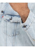 Veste en jean grande taille bleu délavé