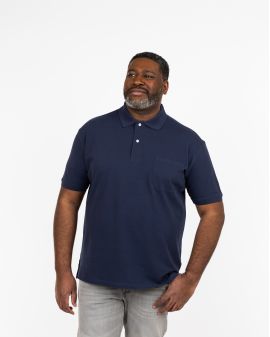 Polo piqué grande taille bleu marine