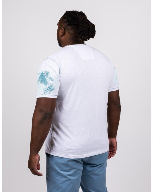 Tee shirt flammé grande taille blanc