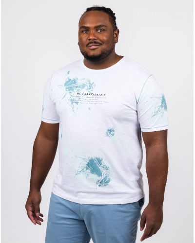 Tee shirt flammé grande taille blanc