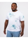 Tee shirt flammé grande taille blanc