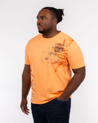 Tee shirt flammé grande taille orange