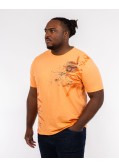 Tee shirt flammé grande taille orange