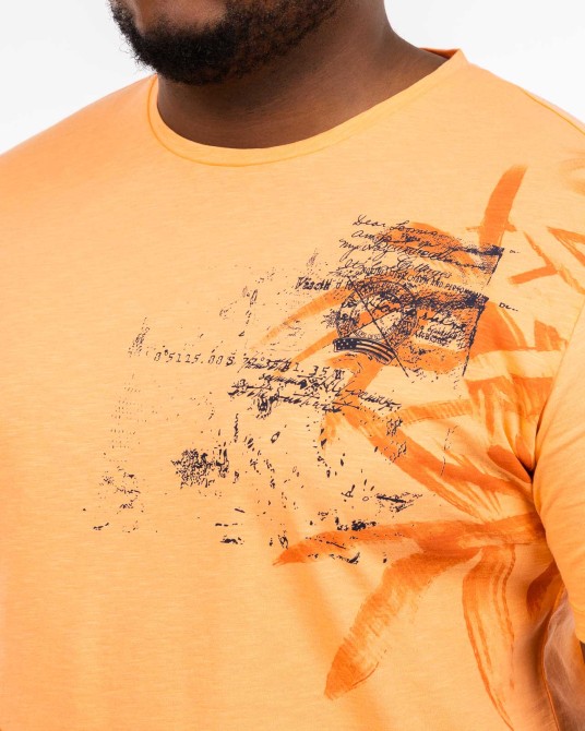 Tee shirt flammé grande taille orange