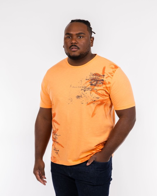 Tee shirt flammé grande taille orange