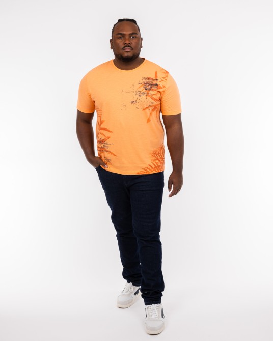 Tee shirt flammé grande taille orange