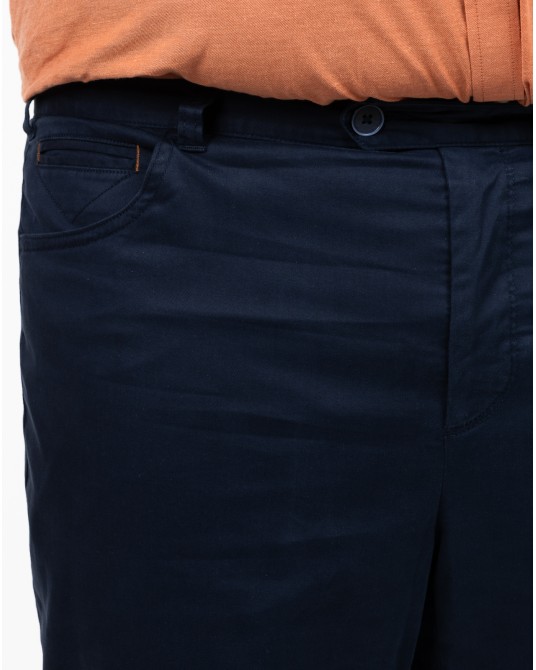 Pantalon chino twill grande taille bleu marine