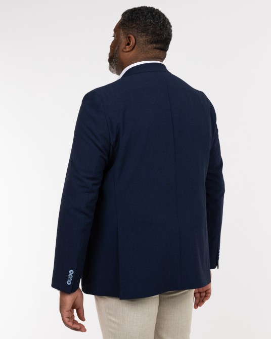 Veste seersucker pour homme grand bleu marine