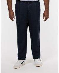 Pantalon en lin pour homme grand bleu marine