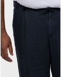 Pantalon en lin pour homme grand bleu marine