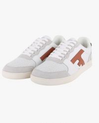 Sneakers Hazel en cuir et daim grande taille blanc