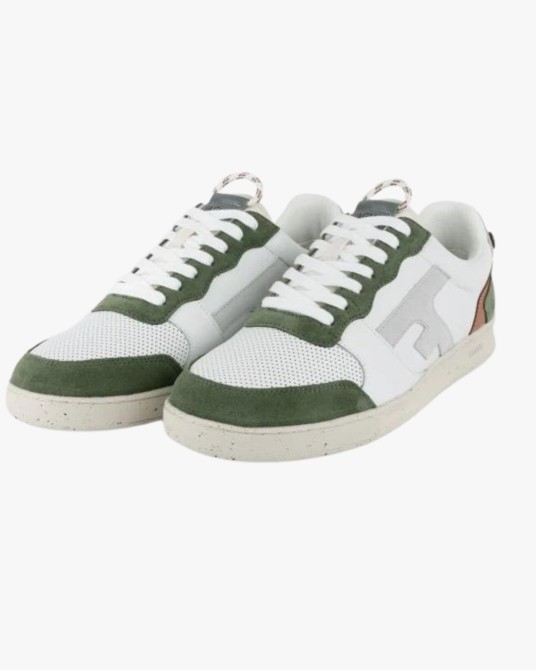 Sneakers Hazel cuir et daim grande taille blanc