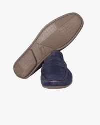 Mocassins en daim grande taille bleu marine