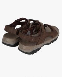 Sandales 3 scratch grande taille marron