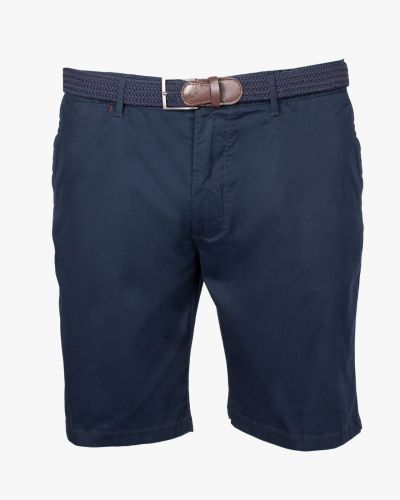 Short chino grande taille avec ceinture bleu marine