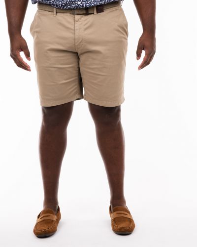 Short chino avec ceinture grande taille beige