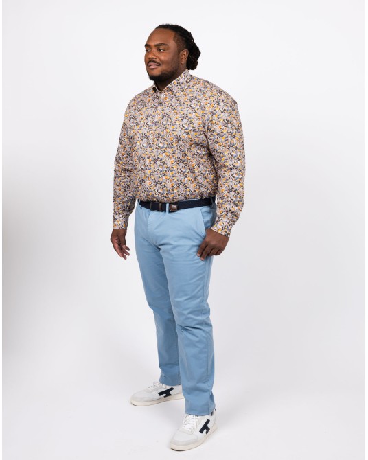 Pantalon chino avec ceinture grande taille bleu ciel