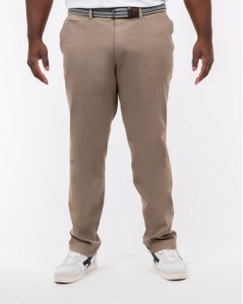 Pantalon chino avec ceinture grande taille grand taupe