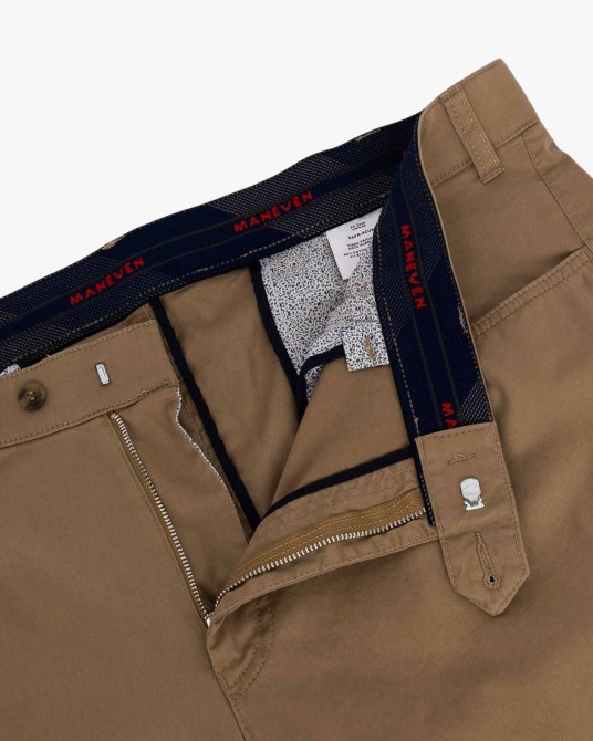 Pantalon chino twill grande taille beige