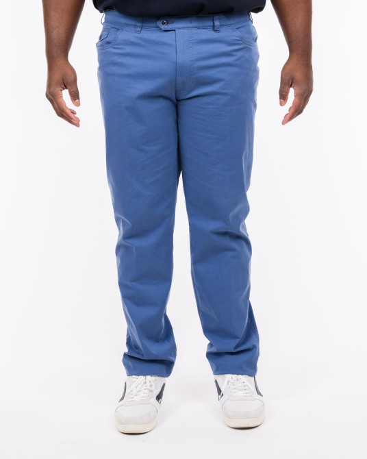 Pantalon chino twill grande taille bleu