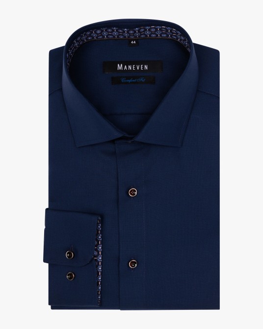 Chemise piqué non iron grande taille bleu marine