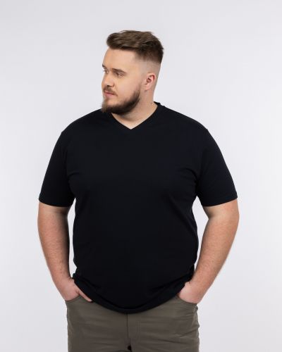 T-shirt col V grande taille bleu marine