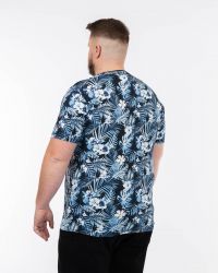 T-shirt flammé grande taille bleu