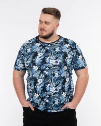 T-shirt flammé grande taille bleu