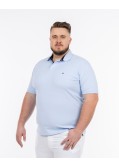 Polo piqué stretch grande taille bleu ciel