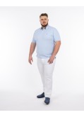 Polo piqué stretch grande taille bleu ciel