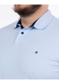 Polo piqué stretch grande taille bleu ciel