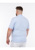 Polo piqué stretch grande taille bleu ciel