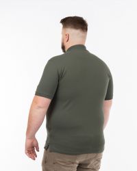 Polo piqué stretch grande taille vert kaki