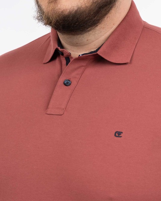 Polo piqué stretch grande taille rouge