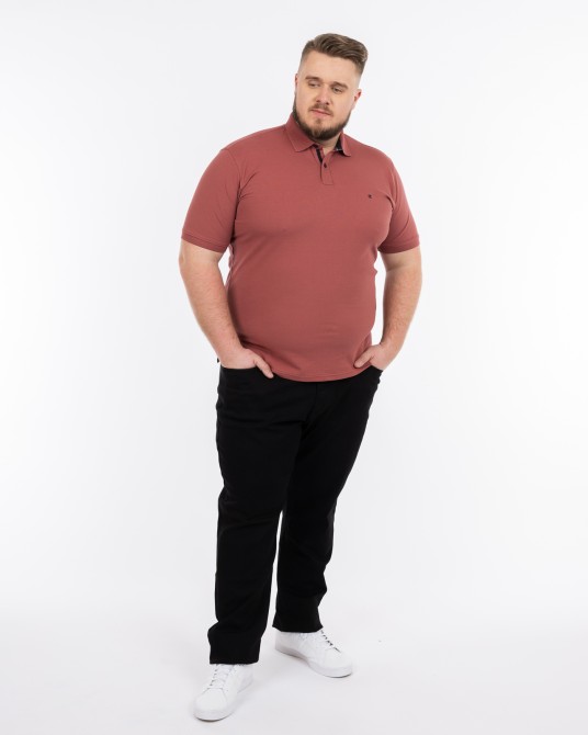 Polo piqué stretch grande taille rouge