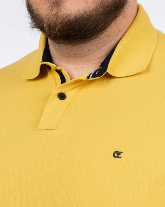 Polo piqué stretch grande taille jaune