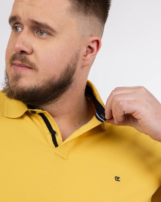 Polo piqué stretch grande taille jaune