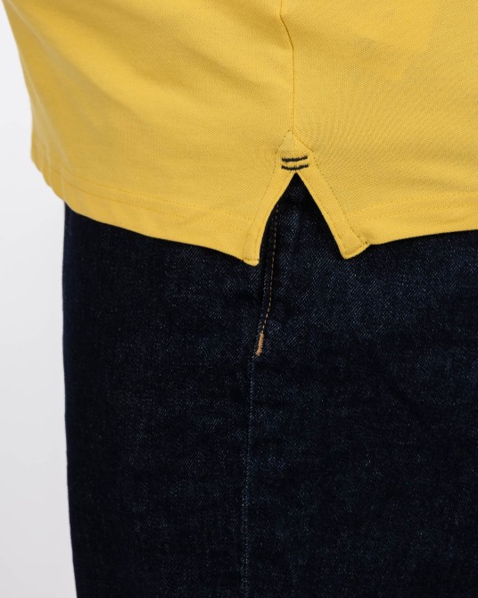 Polo piqué stretch grande taille jaune