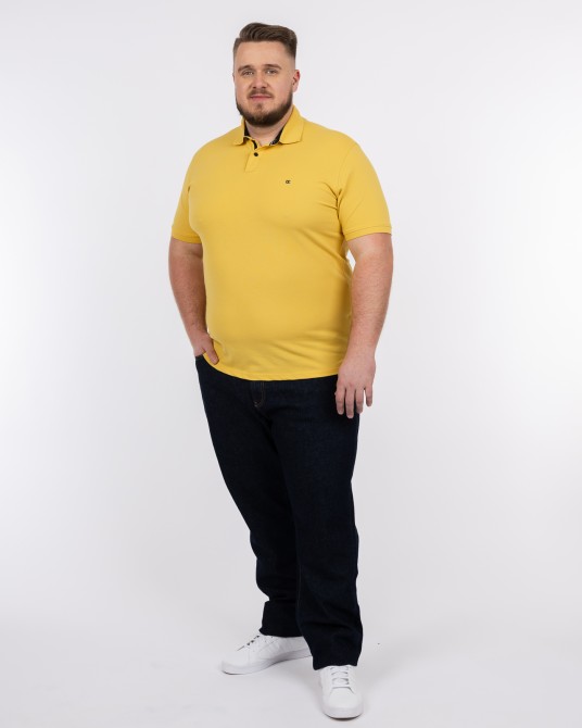 Polo piqué stretch grande taille jaune