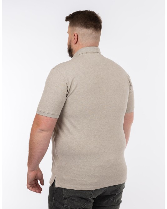 Polo piqué stretch grande taille beige