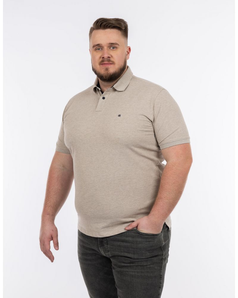 Polo piqué stretch grande taille beige