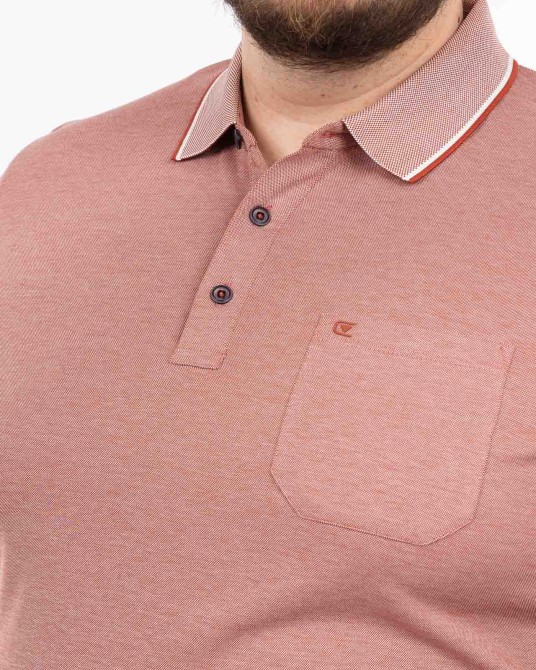 Polo oxford repassage facile grande taille rouge