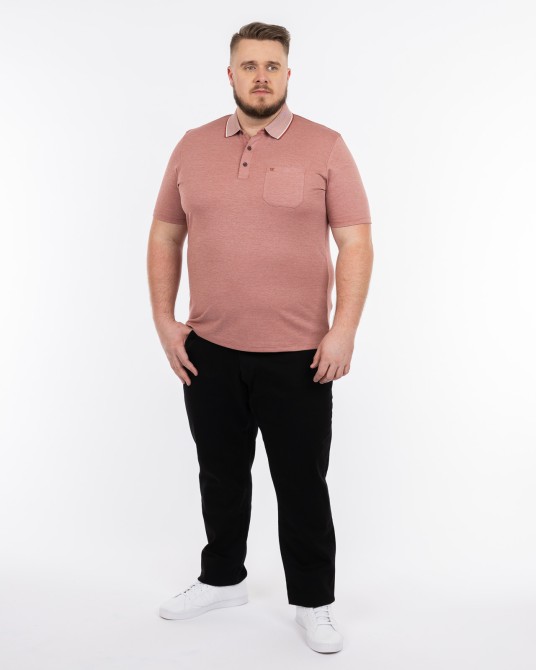 Polo oxford repassage facile grande taille rouge