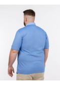 Polo piqué mercerisé grande taille bleu clair