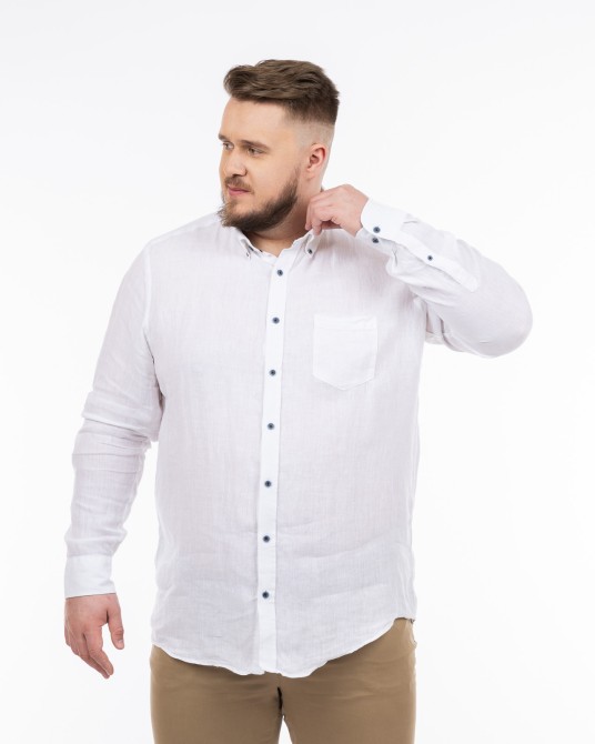 Chemise en lin grande taille blanche