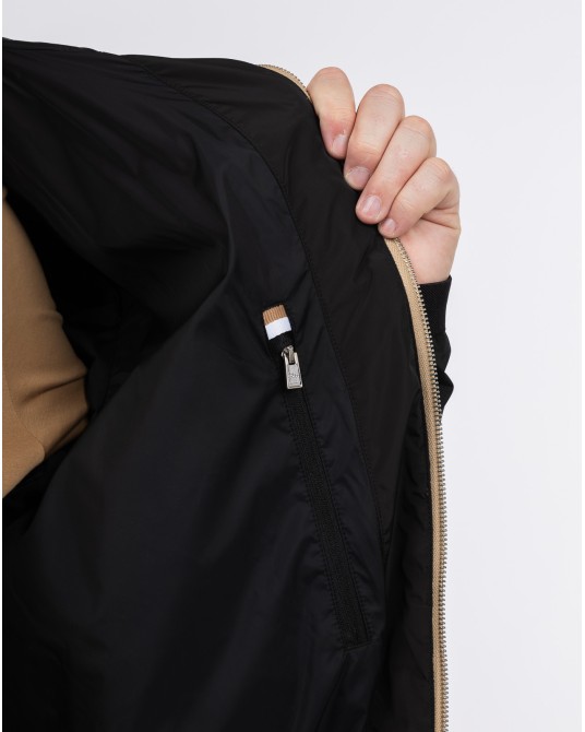 Blouson à capuche bicolore grande taille noir