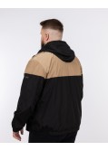 Blouson à capuche bicolore grande taille noir