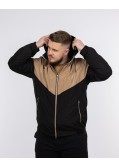 Blouson à capuche bicolore grande taille noir