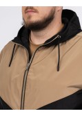 Blouson à capuche bicolore grande taille noir