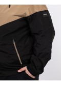 Blouson à capuche bicolore grande taille noir